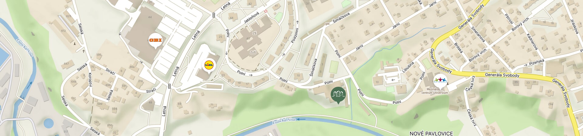 Mapa okolí